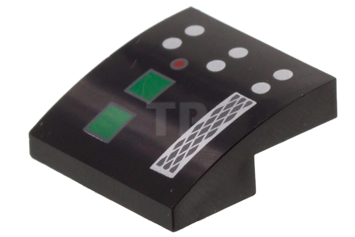 LEGO&reg; 6209953 - 15068pb130R - Dakpan 2 x 2 x 2/3 gebogen met bedieningspaneelpatroon - Rechts