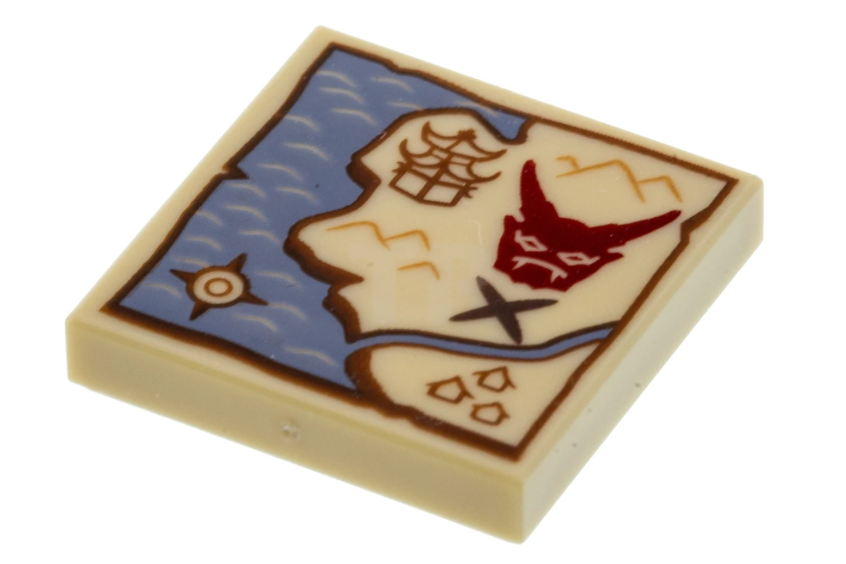 LEGO&reg; 6214147 - 3068pb1142 - Baldosa 2 x 2 con Mapa del Tesoro Agua