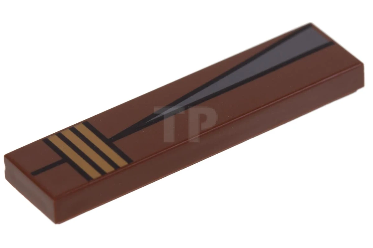 LEGO&reg; 6214794 - 2431pb510 - Tile 1 x 4 with Triangle and Stripes Pattern