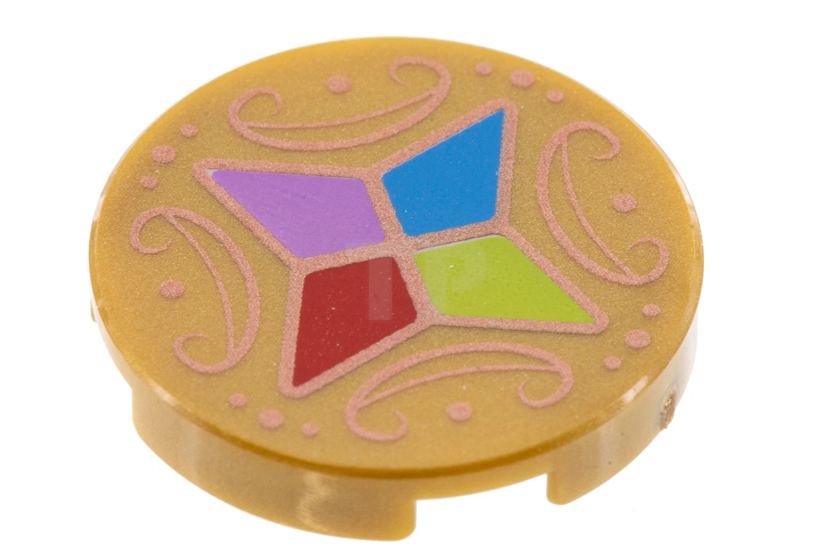 LEGO&reg; 6213336 - 14769pb201 - Tile 2 x 2 Round with Bottom O and Crystal Pattern