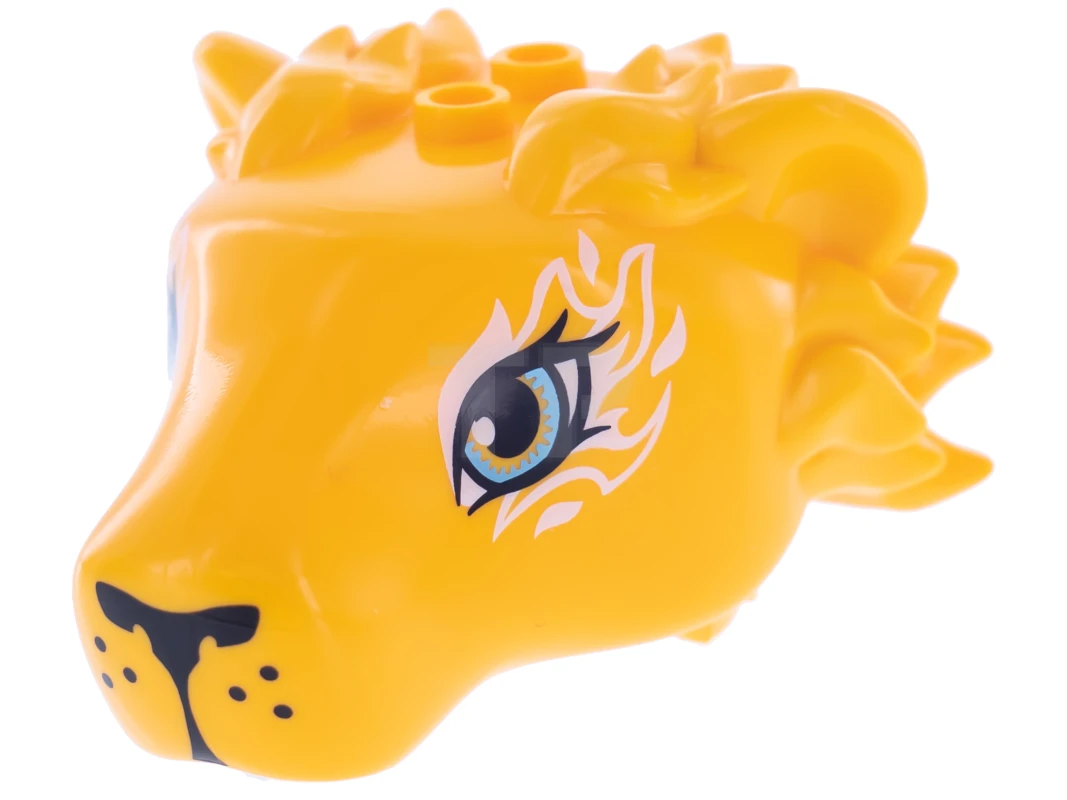 LEGO&reg; 6213396 - 35599pb01 - Lion Head With Eyes and White Swirls Pattern
