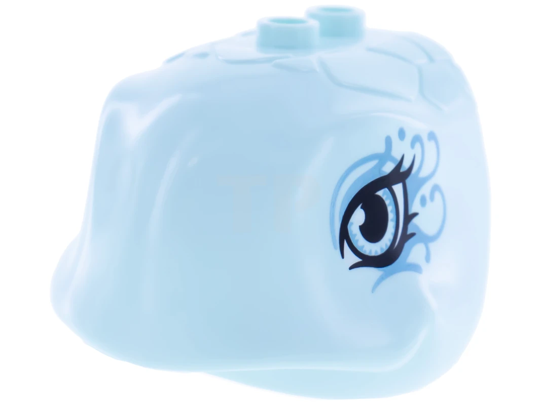 LEGO&reg; 6215031 - 35686pb01 - Turtle Head with Eyes and Sand Blue Swirls Pattern