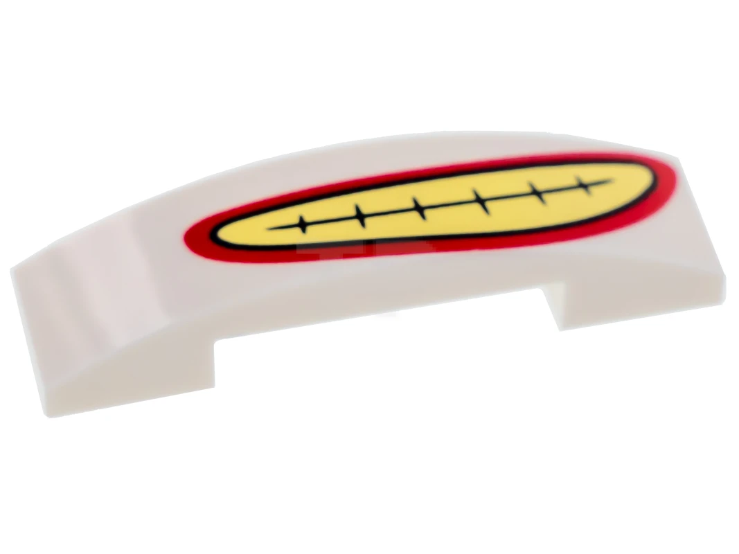 LEGO&reg; 6209736 - 93273pb080 - Pendiente Curvado 4 x 1 - Doble con Dibujo de Sonrisa