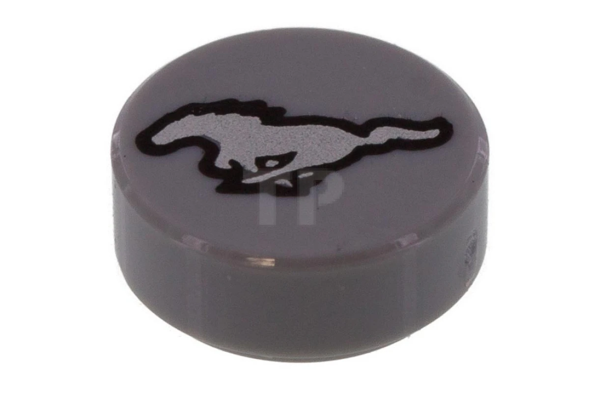 LEGO&reg; 6218591 - 98138pb085 - Tile 1 x 1 Round with Mustang Pattern (Ford Mustang Logo)