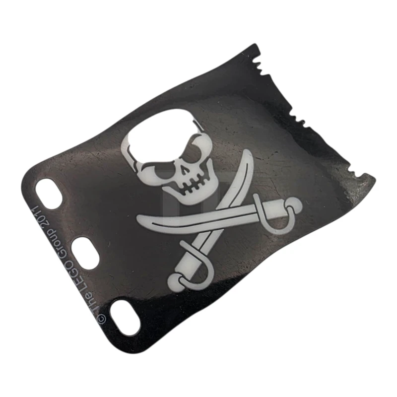 LEGO&reg; 4647422 - bb0511pb02 - Plastic Flag 8 x 5 with White Skull and Crossed Cutlasses Pattern