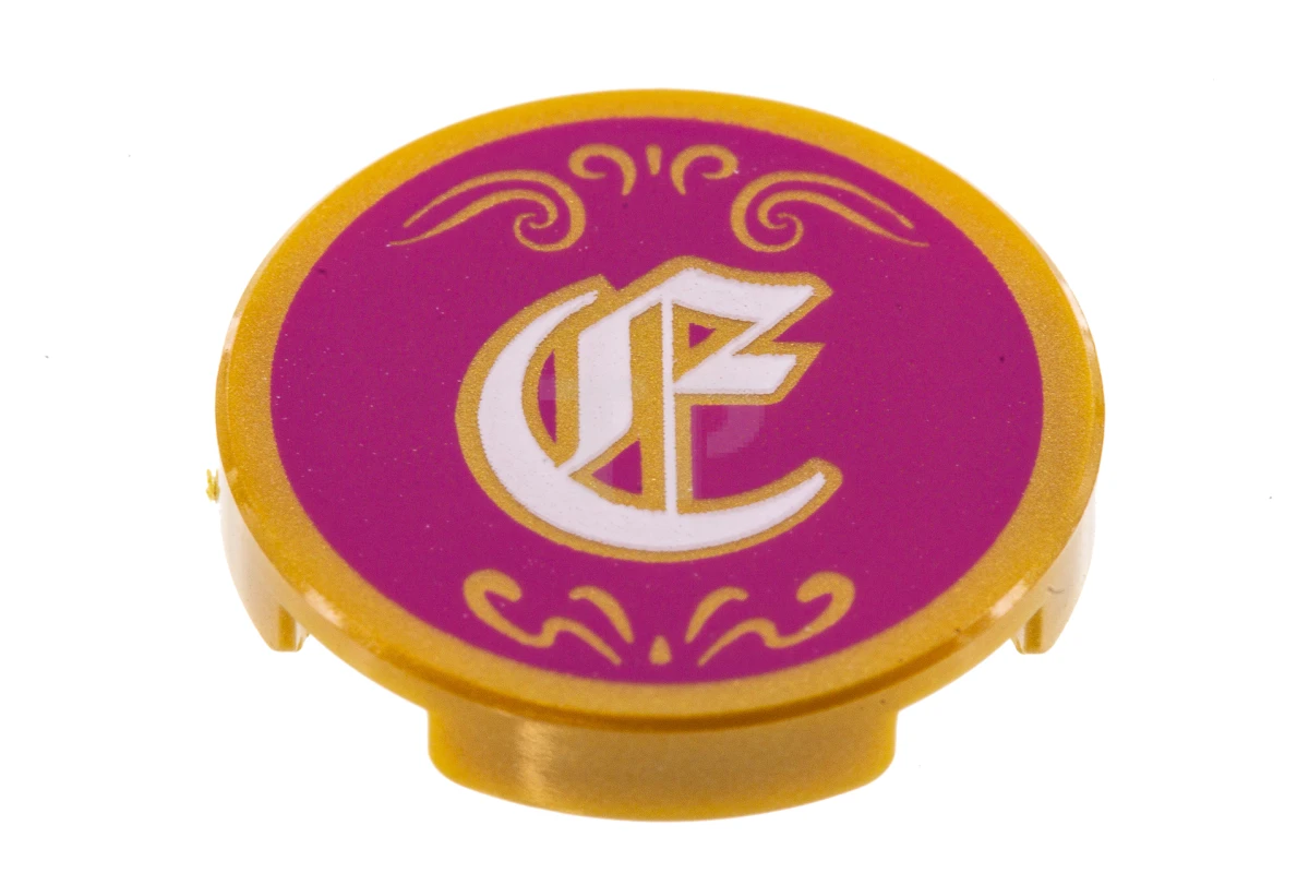 LEGO&reg; 14769pb204 - 6214556 - Tile 2 x 2 Round with Bottom O and Ornamental Letters Pattern