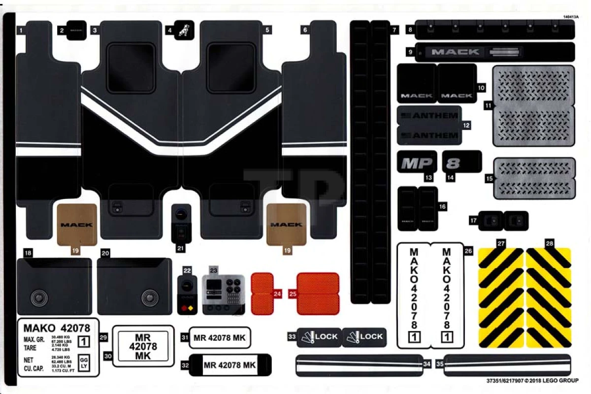 LEGO&reg; 6217907 - Sticker for Set 42078