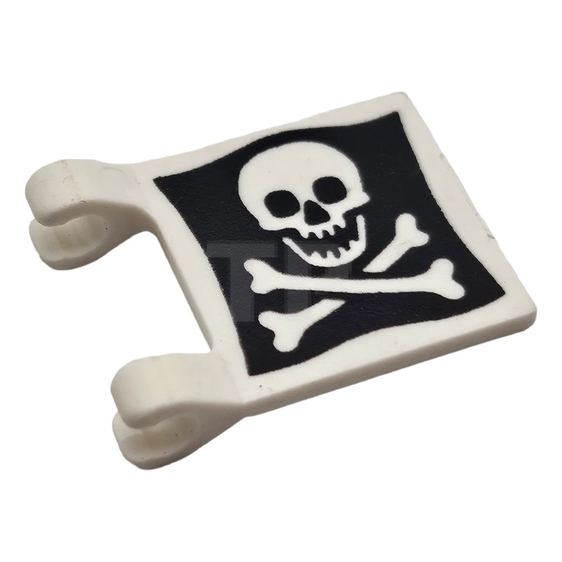 LEGO&reg; 2335p30 - 4160881 - Flag 2 x 2 Square with Skull and Crossbones (Jolly Roger) Pattern