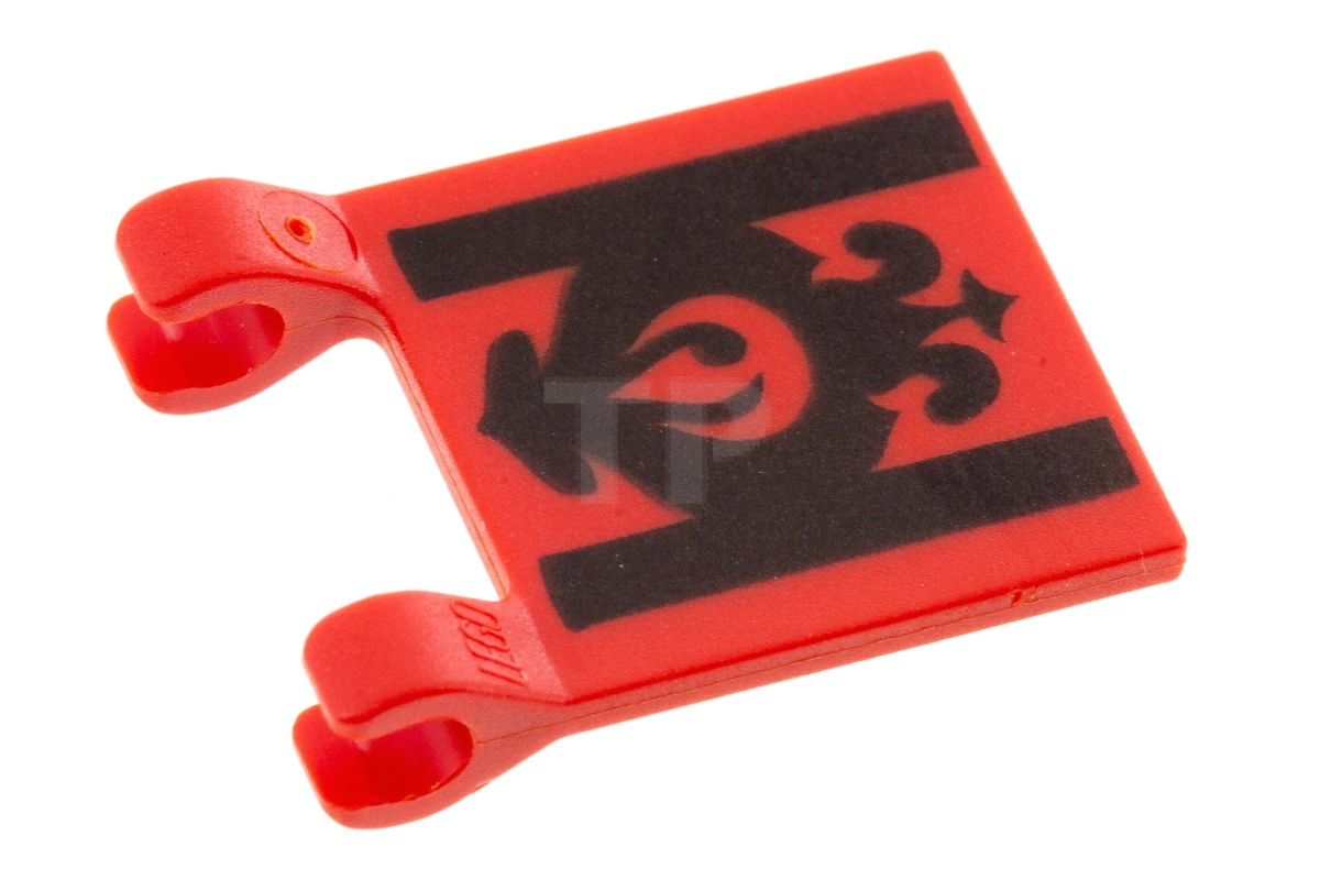 LEGO&reg; 4523413 - 2335pb013 - Bandiera 2 x 2 quadrata con linee nere e motivo a volute