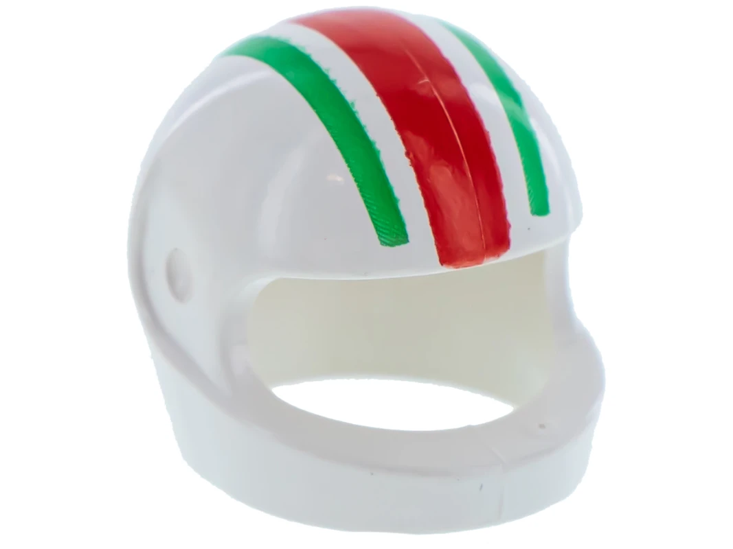 LEGO&reg; 82509 - 2446px1 - Figine, casque Headgear Helmet Standard avec 1 motif de bandes rouges et 2 motifs de bandes vertes.