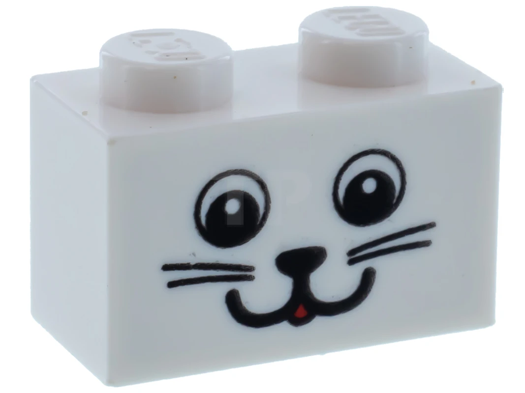 LEGO&reg; 4580295 - 3004pb080 - Ladrillo 1 x 2 con dibujo de cara de gato