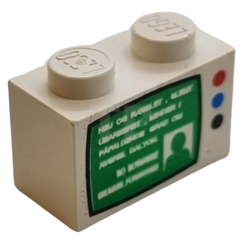 LEGO&reg; 81889 - 3004px4 - Brique 1 x 2 avec motif d'écran de télévision.