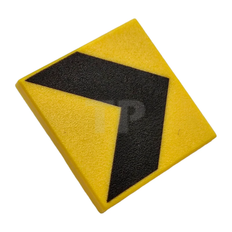 LEGO&reg; 4116692 - 30258pb001 - Verkeersbord Clip-on 2 x 2 Vierkant met zwart Chevronpatroon (Bedrukt)