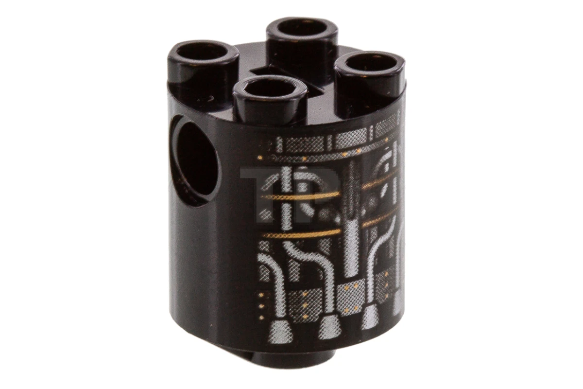 LEGO&reg; 30361px3 - 4194014 - Brick 2 x 2 x 2 Round with Bottom Axle Holder with Robot Body Pattern