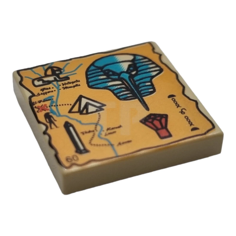 LEGO&reg; 4114364 - 3068px20 - Carreau 2 x 2 avec carte avec hiéroglyphes