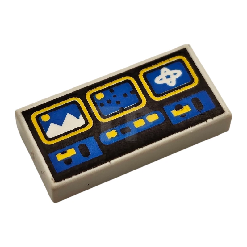 LEGO&reg; 3069p61 - 81908 - Tile 1 x 2 with Controls Pattern (Ice Planet)