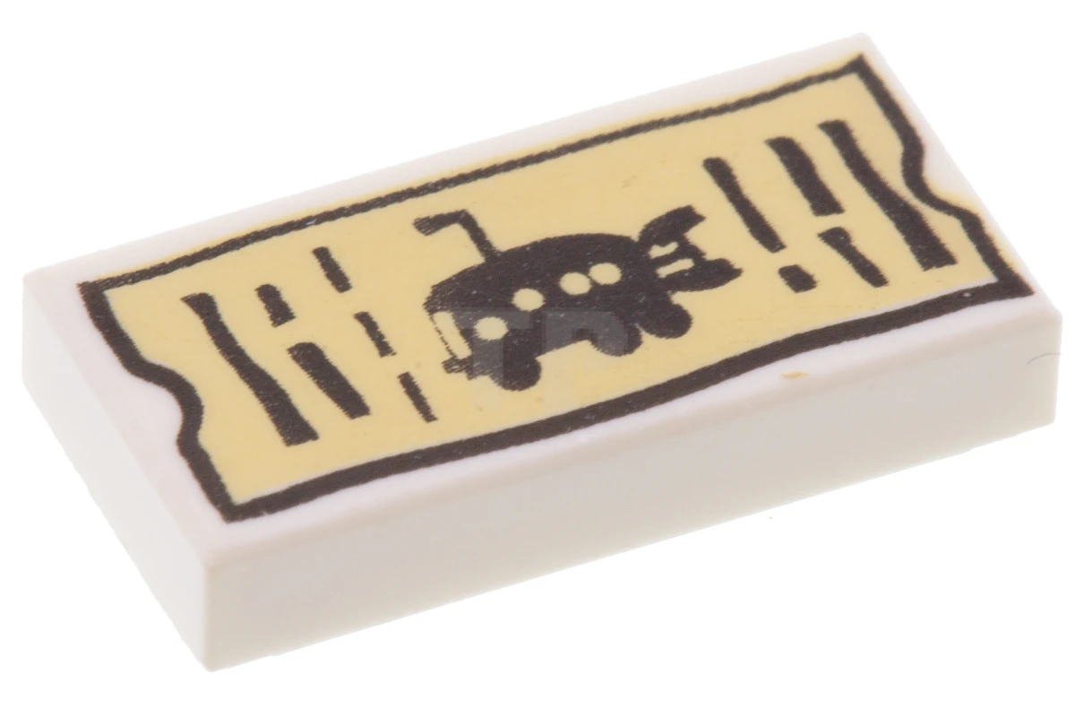 LEGO&reg; 4521304 - 3069pb0104 - Tile 1 x 2 with SpongeBob Bus Ticket Pattern