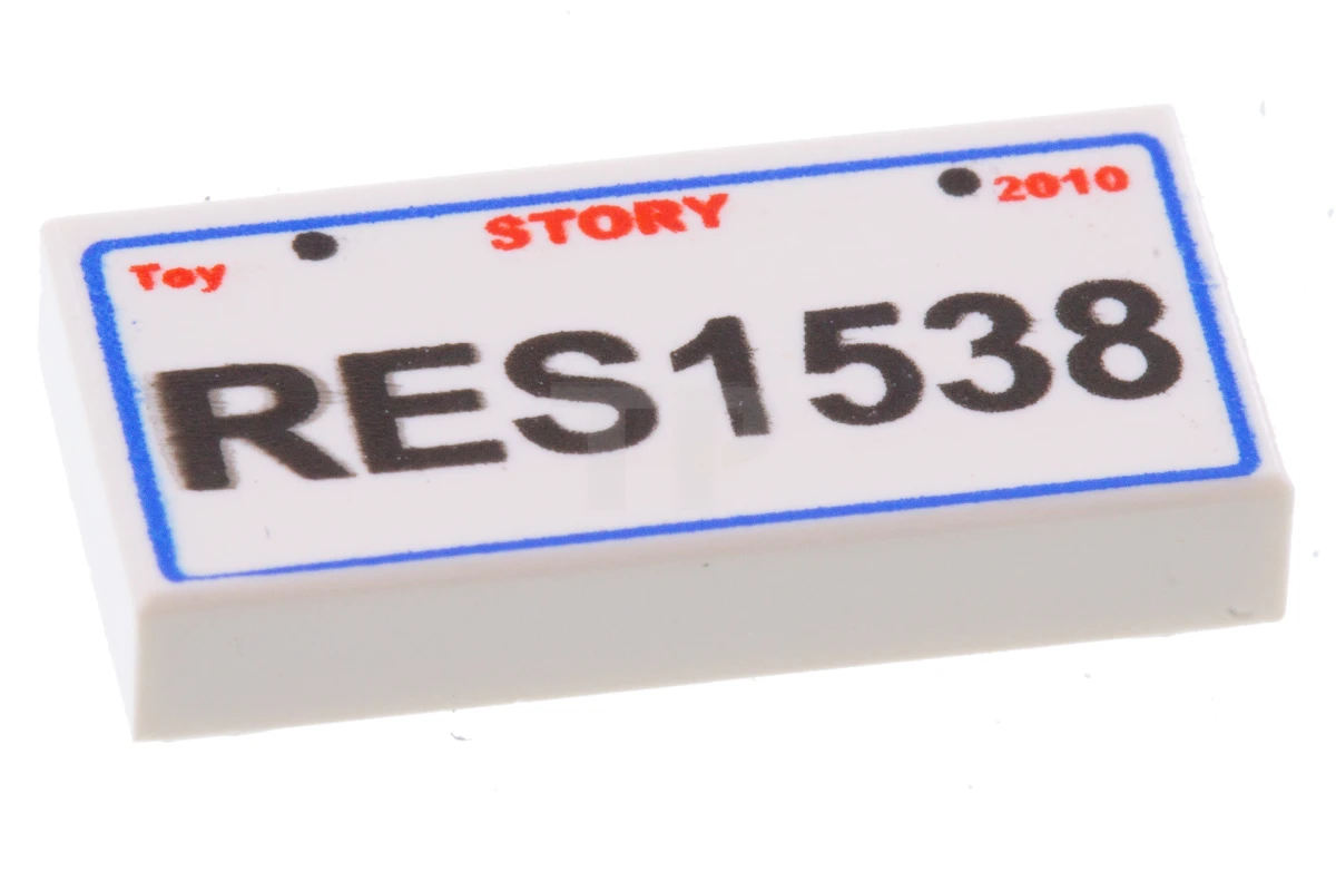 LEGO&reg; 3069pb0126 - 4585527 - Tile 1 x 2 with 'Toy STORY 2010 RES1538' License Plate Pattern