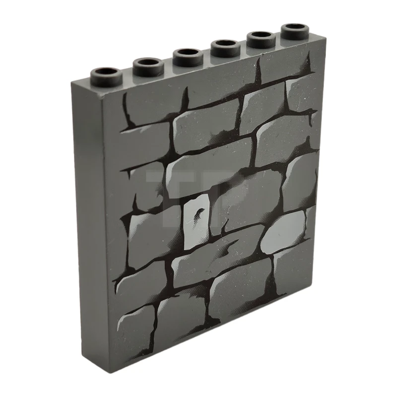 LEGO&reg; 4270545 - 3754pb07 - Brick 1 x 6 x 5 with Stone Wall Pattern
