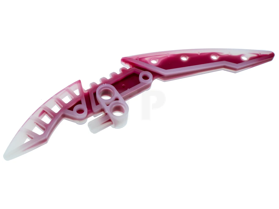 LEGO&reg; 44813pb01 - 4501540 - Bionicle Weapon Staff of Light Blade, Marbled Dark Red Pattern