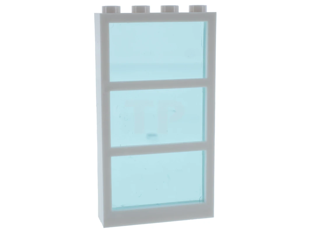 LEGO&reg; 4298504 - 6160c03 - Window 1 x 4 x 6 Frame with 3 Panes, Fixed Glass with Trans-Light Blue Glass
