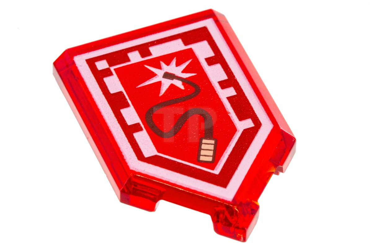 LEGO&reg; 22385pb030 - 6143056 - Tile 2 x 3 Pentagonal with Nexo Power Shield Pattern - Whiplash