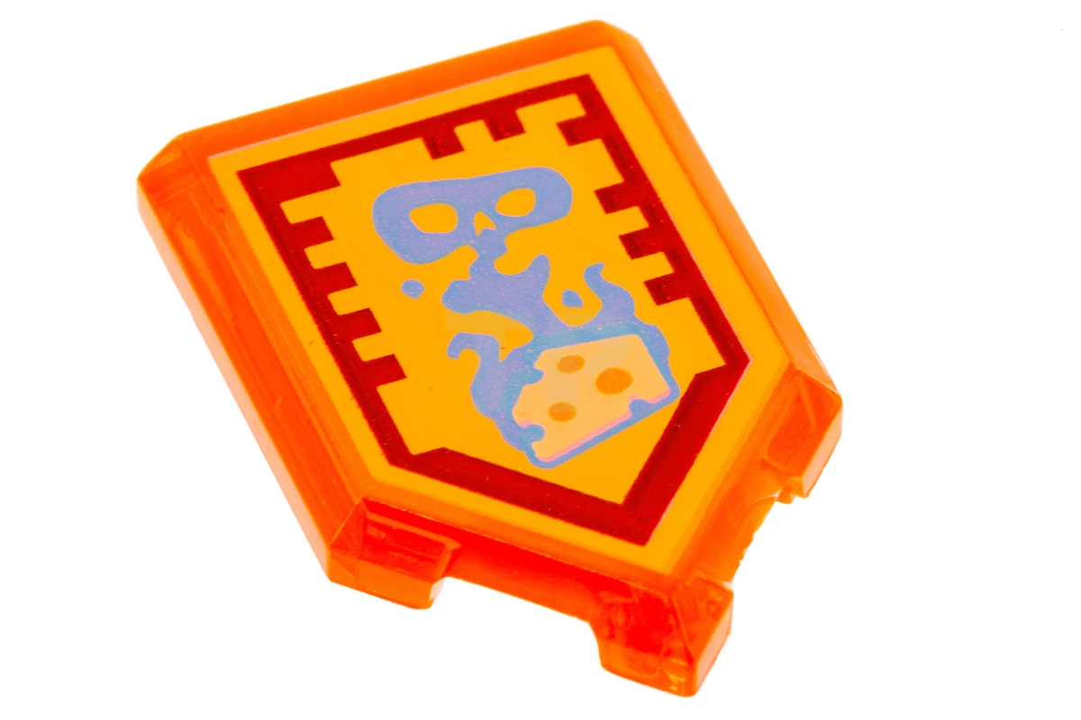 LEGO&reg; 6152401 - 22385pb055 - Tile 2 x 3 Pentagonal with Nexo Power Shield Pattern - Foul Steam