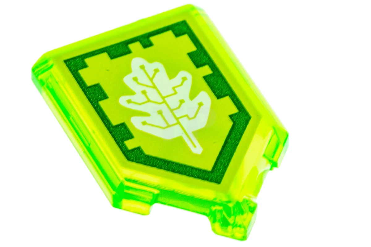 LEGO&reg; 22385pb111 - 6178327 - Tile 2 x 3 Pentagonal with Nexo Power Shield Pattern - Tech Tree