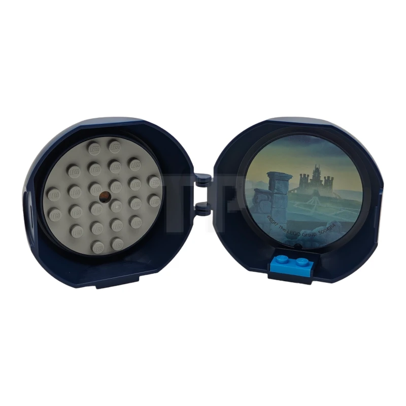 LEGO&reg; 6192335 - 29632c03pb01 - Container, Pod with Light Bluish Gray 6 x 6 Round Plate and Medium Blue 1 x 2 Plate, Complete Assembly with Nexo Knights Pattern (Sticker)