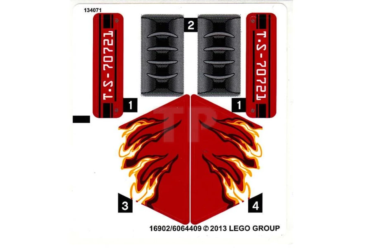 LEGO&reg; 6064409 - Sticker for Set 70721 (Solid Color Version)