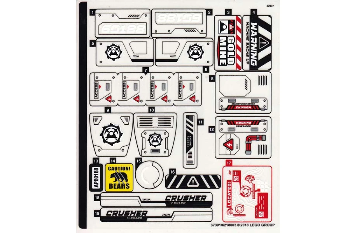 LEGO&reg; 6218003 - Sticker for Set 60188