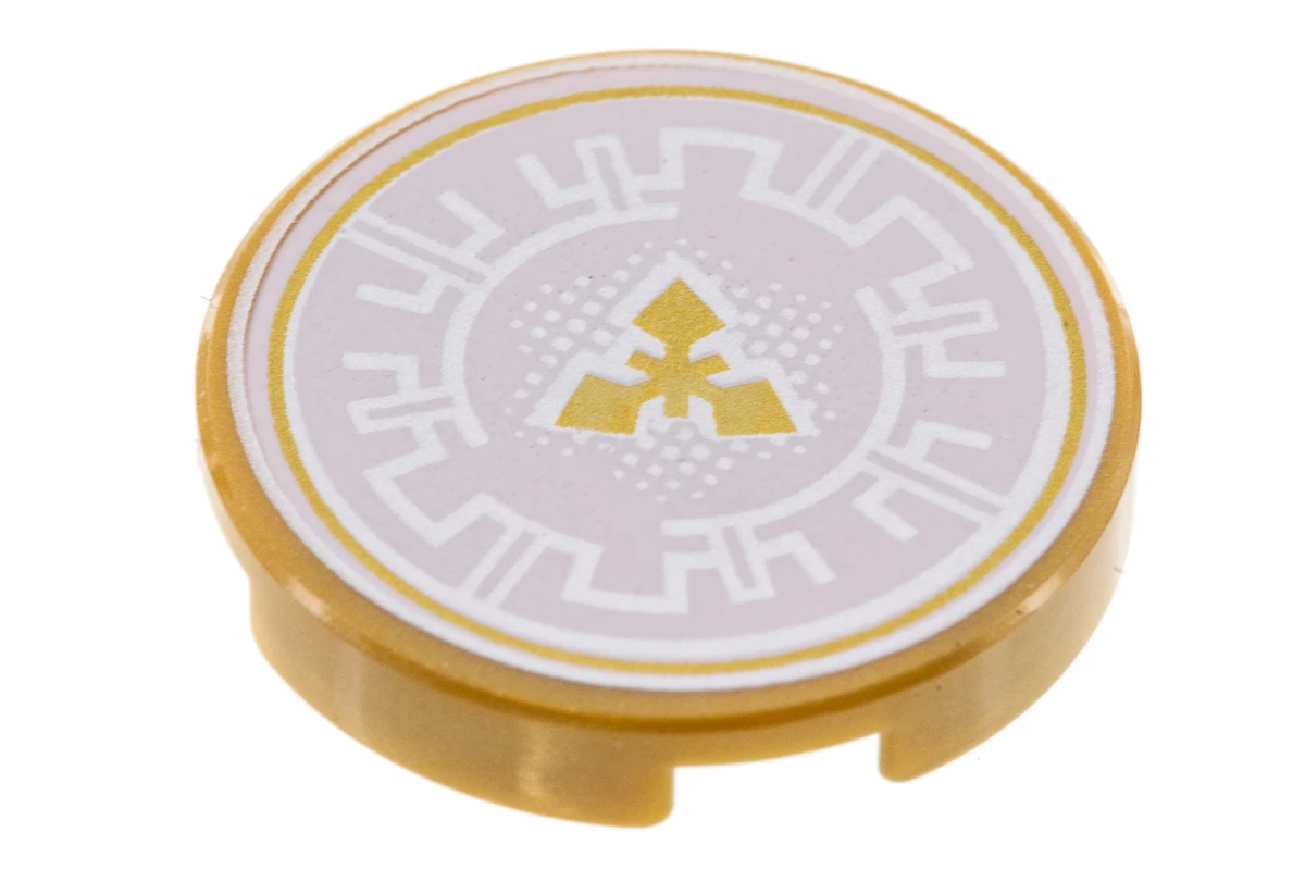 LEGO&reg; 6212970 - 14769pb217 - Tile 2 x 2 Round with Bottom O and Throwing Star Pattern