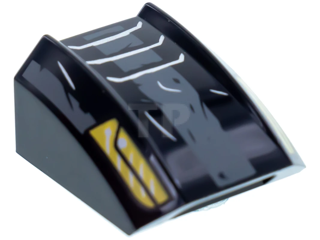 LEGO&reg; 6210061 - 30602pb099 - Slope 2 x 2 Curved with Rim and Hood Latches Pattern