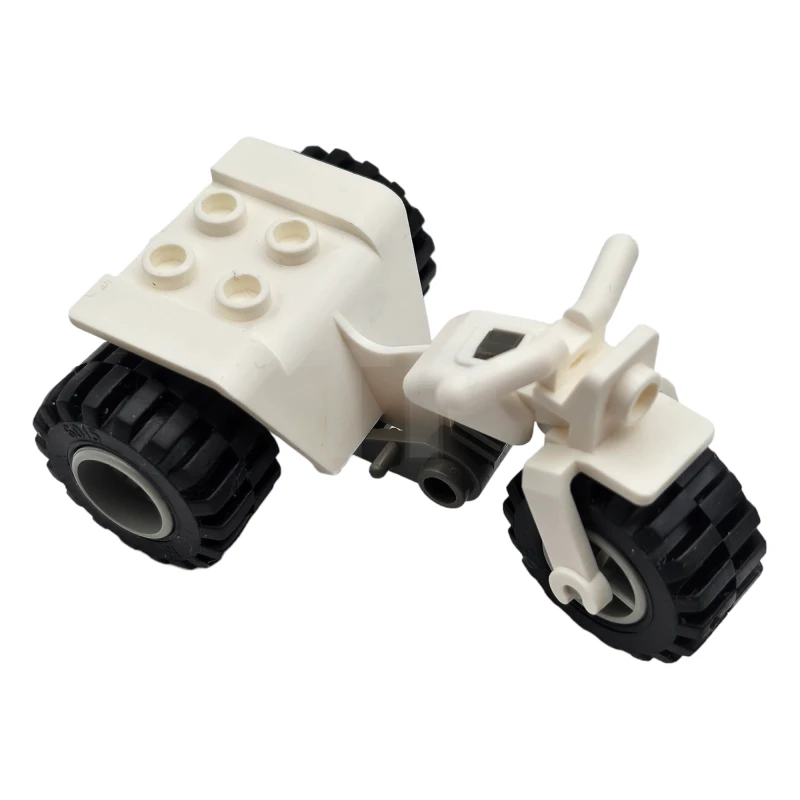 LEGO&reg;  - 30187c01 - Tricycle Complete Assembly with Dark Gray Chassis & White Wheels