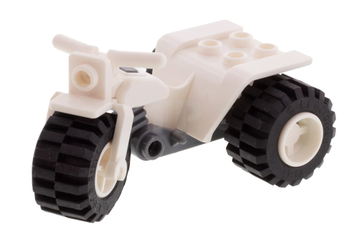 LEGO&reg; 30187c06 -  - Tricycle Complete Assembly with Dark Bluish Gray Chassis & White Wheels