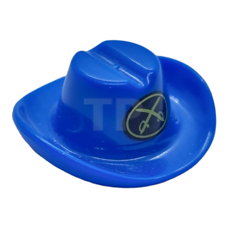 LEGO&reg; 4161052 - 3629px1 - Minifiguur, hoofddeksel hoed, Cowboy met ovaal en twee gekruiste kapmessen Patroon