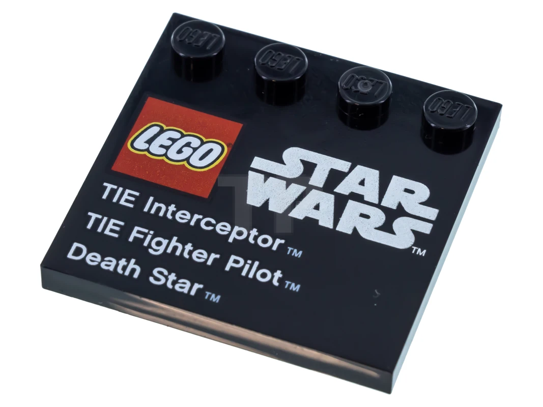LEGO&reg; 6179pb041 - 6022380 - Tile 4 x 4 with Studs on Edge with Lego Star Wars Logo - Set 9676