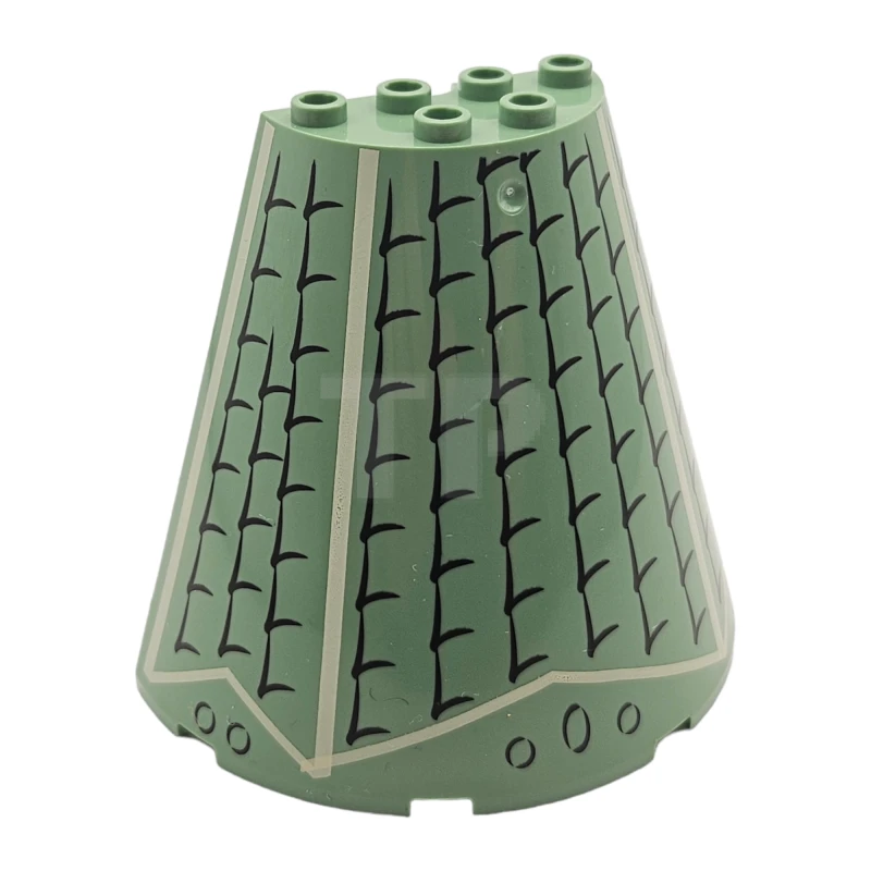 LEGO&reg; 4295306 - 47543pb02 - Cone 8 x 4 x 6 Half with Roof Shingles Pattern
