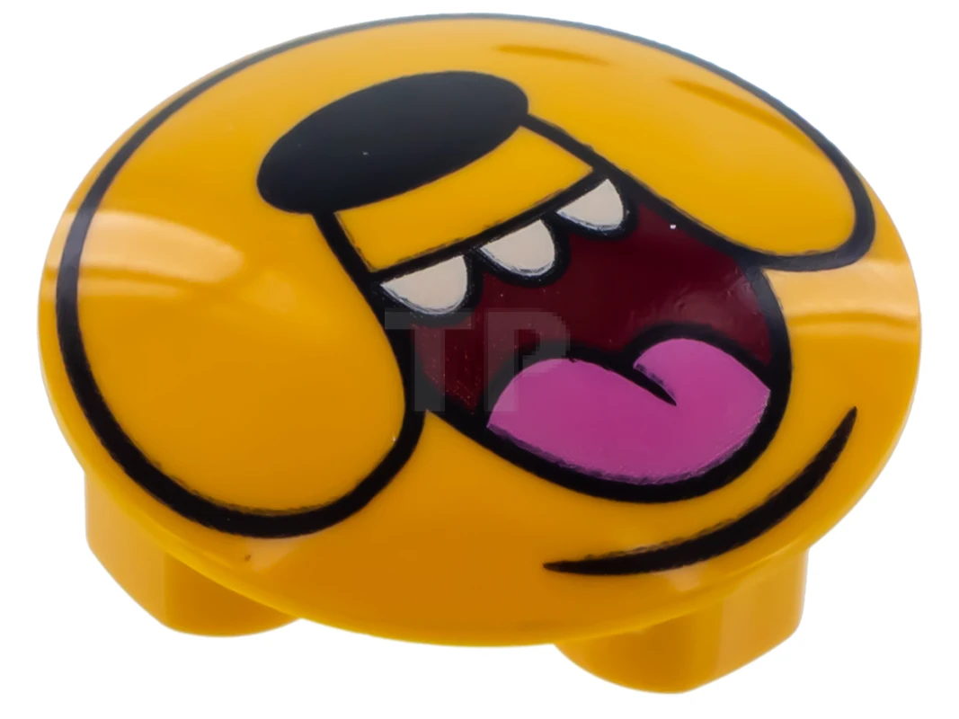 LEGO&reg; 2654pb009 - 6182797 - Plate 2 x 2 Round with Convex Bottom with Dog Face Pattern (Jake)