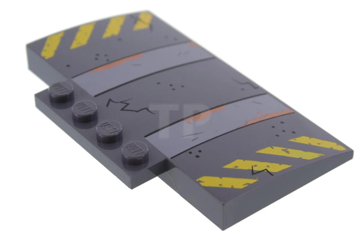 LEGO&reg; 6223080 - 15625pb022 - Slope, Curved 5 x 8 x 2/3 with Ramp and Danger Stripes Pattern