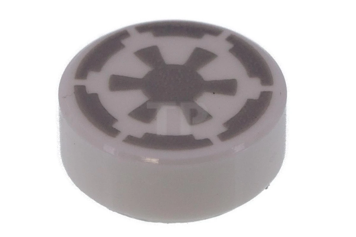 LEGO&reg; 6223718 - 98138pb086 - Fliese 1 x 1 Rund mit SW Light Imperial-Muster