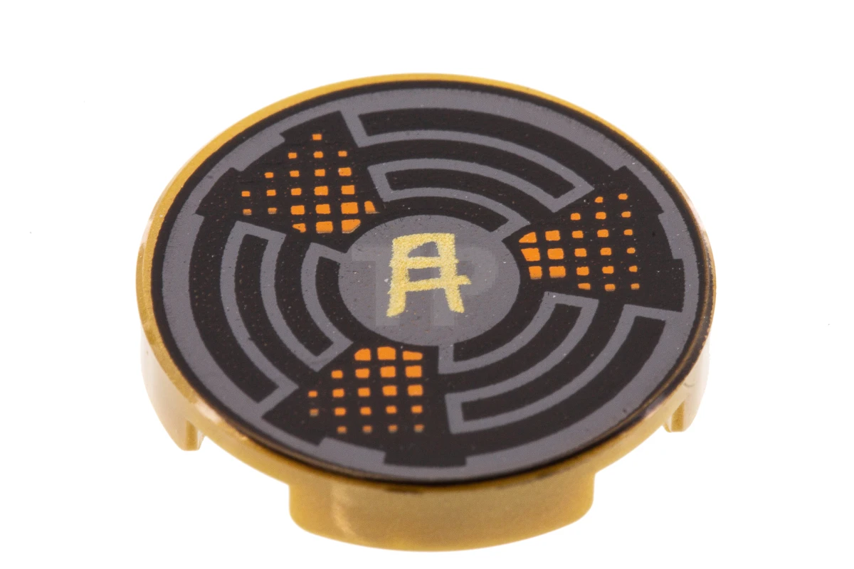 LEGO&reg; 6212975 - 14769pb219 - Tile 2 x 2 Round with Bottom O and Asian Character Pattern