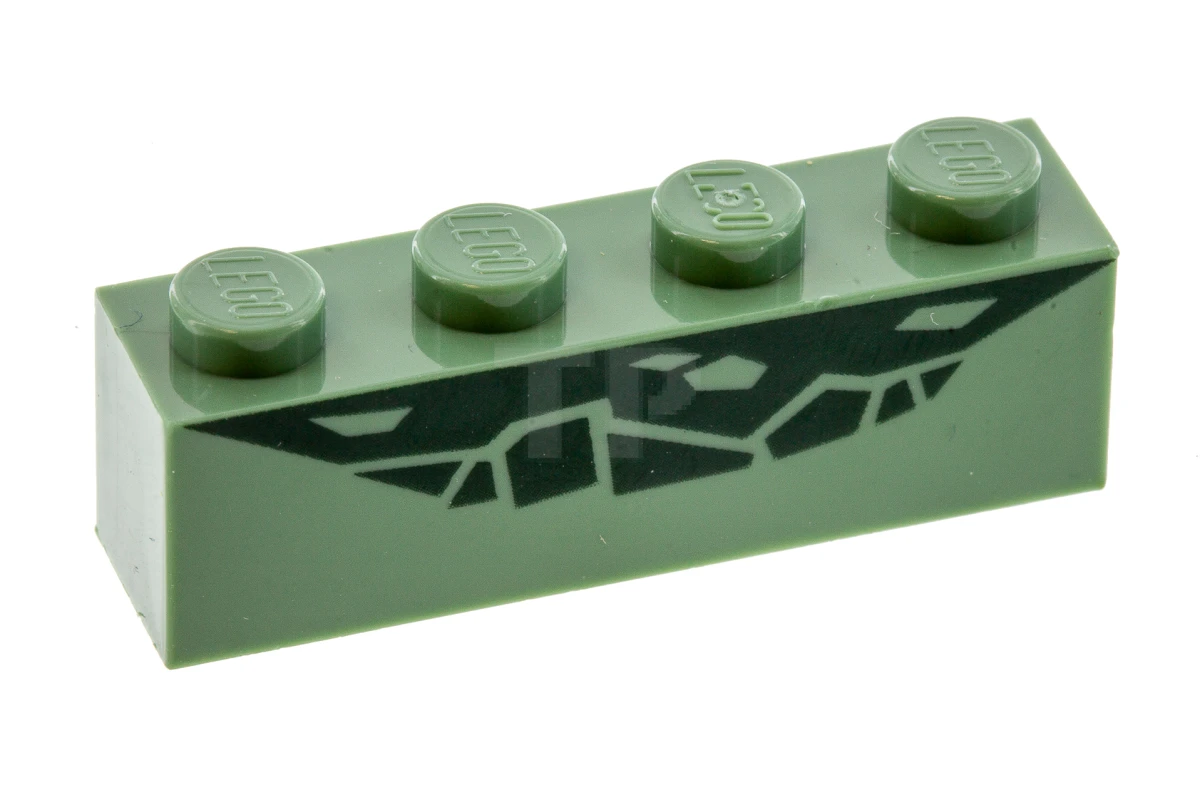 LEGO&reg; 6233989 - 3010pb230 - Brick 1 x 4 with Dark Green Reptile Scale Pattern