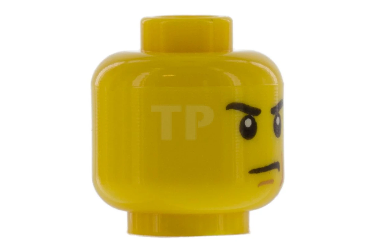 LEGO&reg; 3626cpb1973 - 6100217 - Head Minifig with Angry Eyebrows Pattern