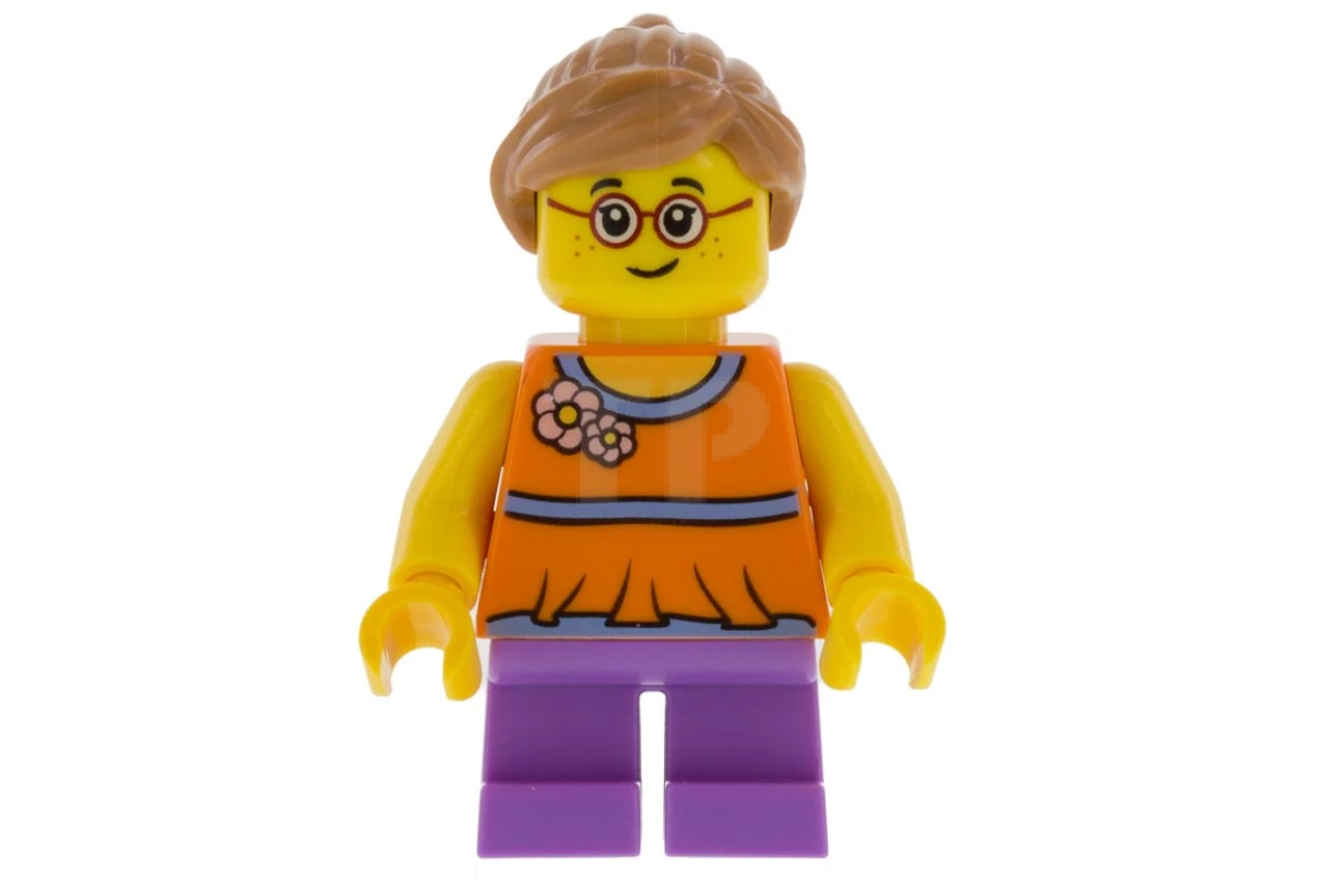 LEGO&reg; twn337 Girl with Orange Top and Medium Lavender Legs (31083)