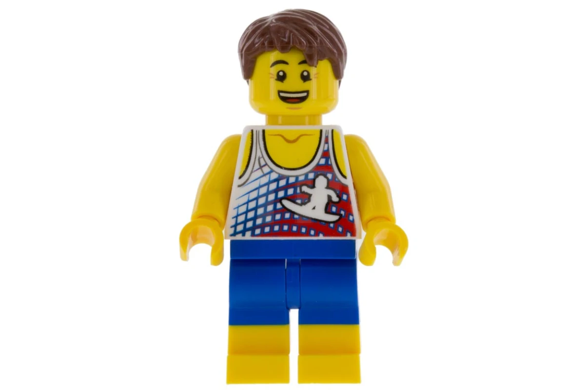 LEGO&reg; twn335 Beach Tourist with Surfer Tank Top and Yellow Boots (31083)
