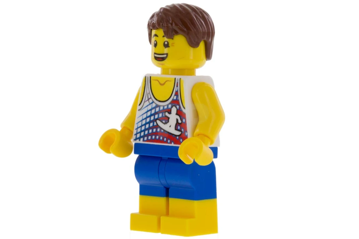 LEGO&reg; twn335 Beach Tourist with Surfer Tank Top and Yellow Boots (31083)