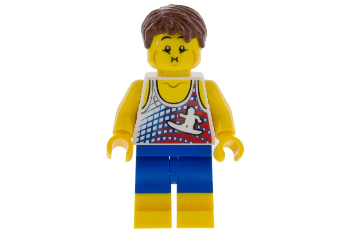 LEGO&reg; twn335 Beach Tourist with Surfer Tank Top and Yellow Boots (31083)