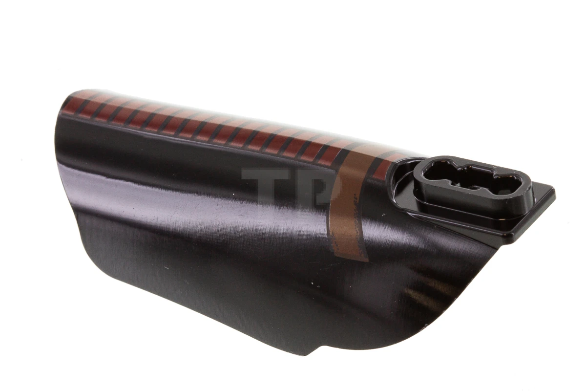 LEGO&reg; 6221696 - 26831pb04R - Large Figure Armor, Arm / Leg Cover with Ball Joint Socket and 2 Holes with Red Lines and Reddish Brown Belt Pattern