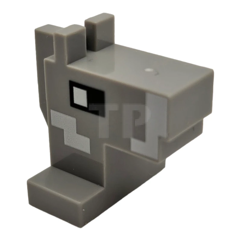 LEGO&reg; 6481489 - 25769pb03 - Plaque, modifiée 1 x 2 avec tête de cheval en cube avec motif pixellisé des joues et du côté du nez (cheval Minecraft).